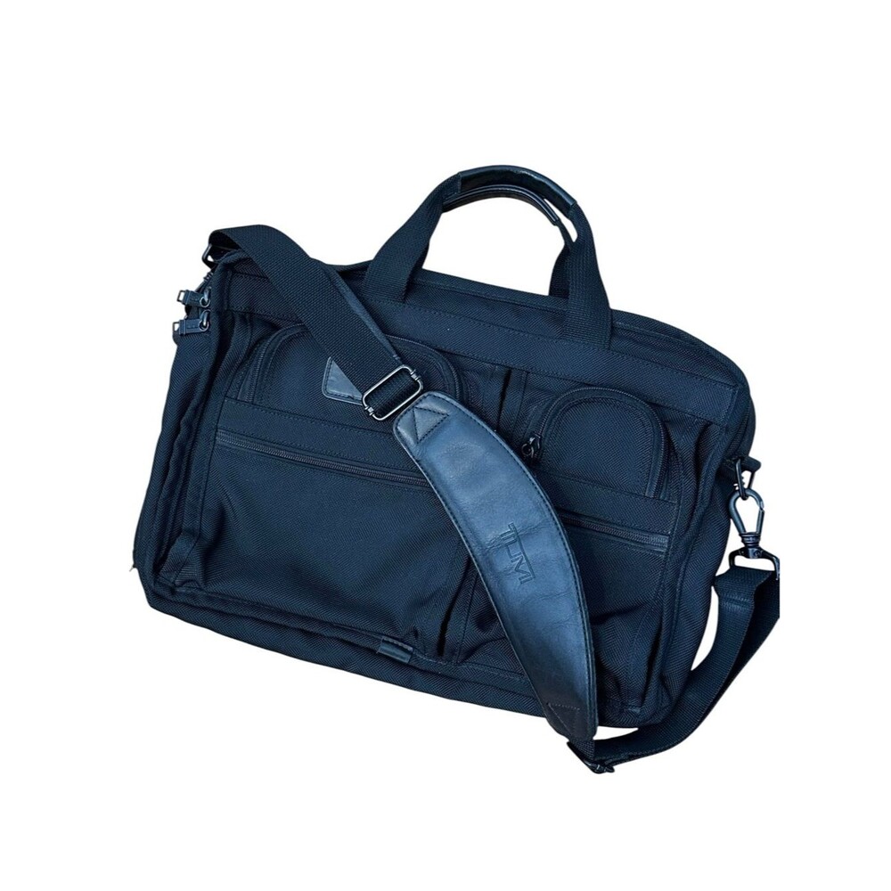 Tumi Alpha Large 16” Expandable Briefcase Travel Bag Ballistic Nylon Black